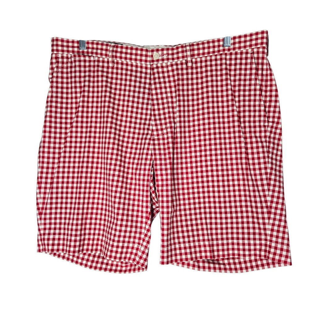 Polo Ralph Lauren Suffield Short Mens 40 Red Gingham Check Cotton Chino Preppy